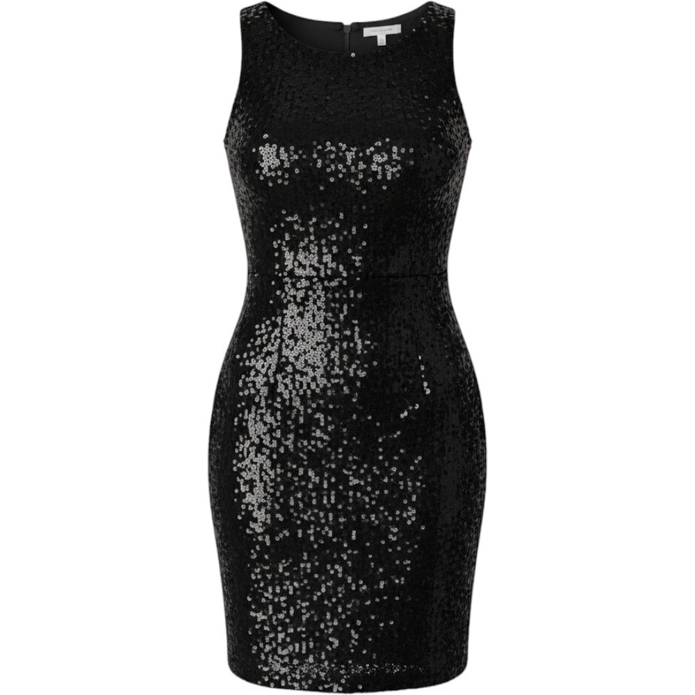 Isaac Mizrahi New York Black Sequin Blue Lined Cocktail Dress 6 NEW